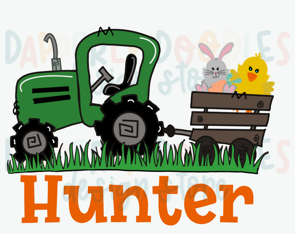 Bunny & Chick In Tractor (no bow)